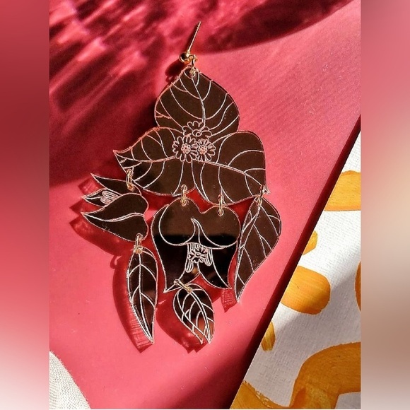 Unique Australian Made Bougainvillea Statement Earrings - Picture 1 of 5
